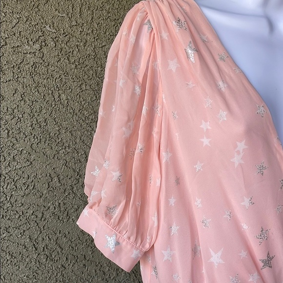 No.018 Buddy Love Pink Puff Sleeve Star Bodysuit Size XS - Picture 5 of 10